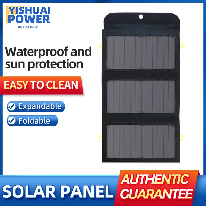 

Outdoor Hiking Fishing Solar Panel 18V 21W Waterproof USB Battery Charger Portable Power Bank For Tourist Camping