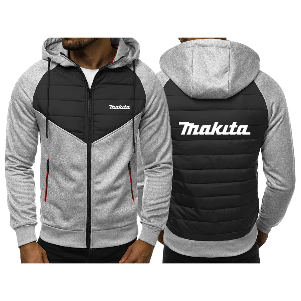 

Новая модная толстовка с капюшоном Makita с принтом логотипа, сращенная куртка, пальто с принтом, мужские толстовки, повседневное пальто с капю...