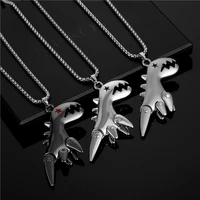 cute little dinosaur necklace bright frosted black pendant women men choker gothic punk hip hop chains party wedding jewelry