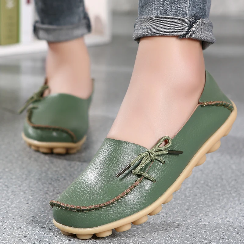 2023 New Women's Fashion Flat Ballet Shoes Multi-color Loafers Hollow Leather Moccasin Women's Boat Shoes Ballerina Casual Shoes