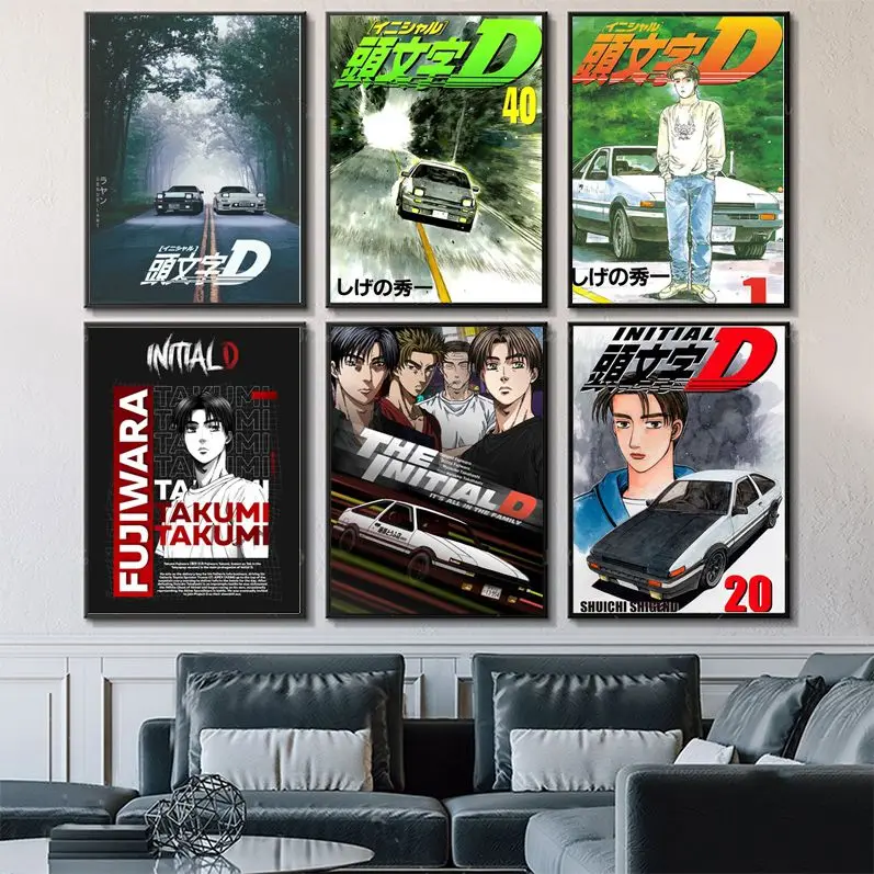 

Japanese Racing Anime Initial D Movie Sticky Posters Whitepaper Prints Posters Artwork Wall Decor