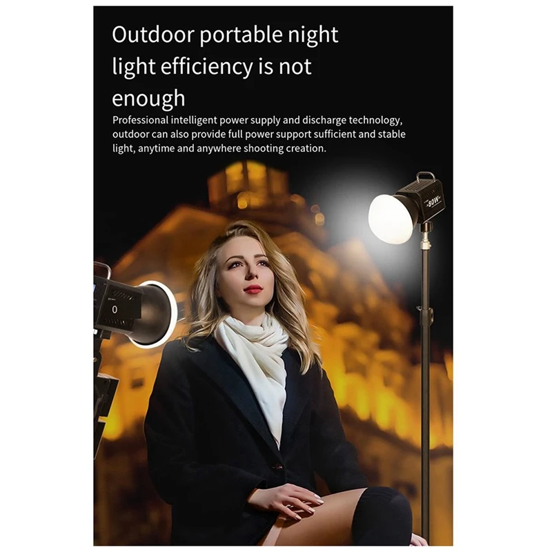 80 Вт COB видео светильник с регулируемой яркостью 2500-6500K фотографический