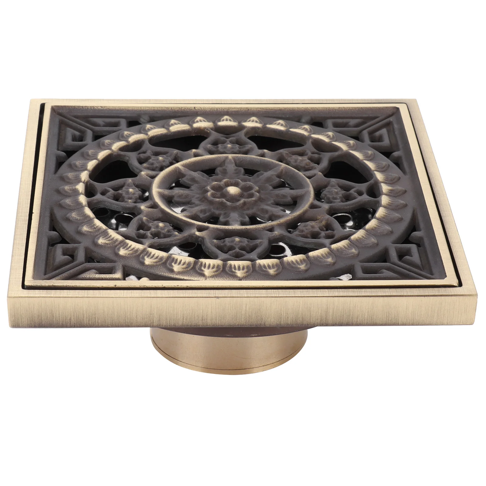 Слив в полу Европейский стиль Античная ванная комната Медный сливной набор для