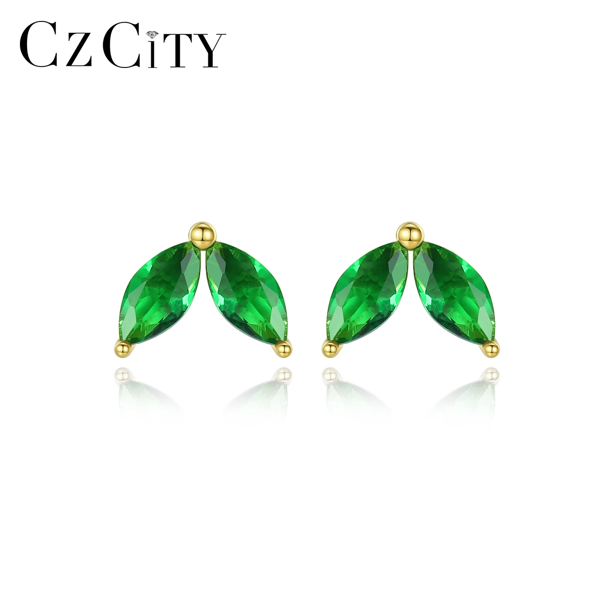 

CZCITY New Cute Korean Stud Earrings for Women 925 Sterling Silver Fine Jewelry CZ Boucle D'Oreille Femme Bijoux Christmas Gifts