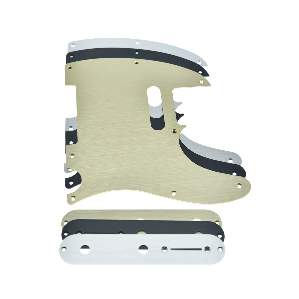 Dopro Metal Aluminum Anodized 8 Hole Tele Pickguard with Metal Control Plate and Screws Fits for American/Mexican Telecaster