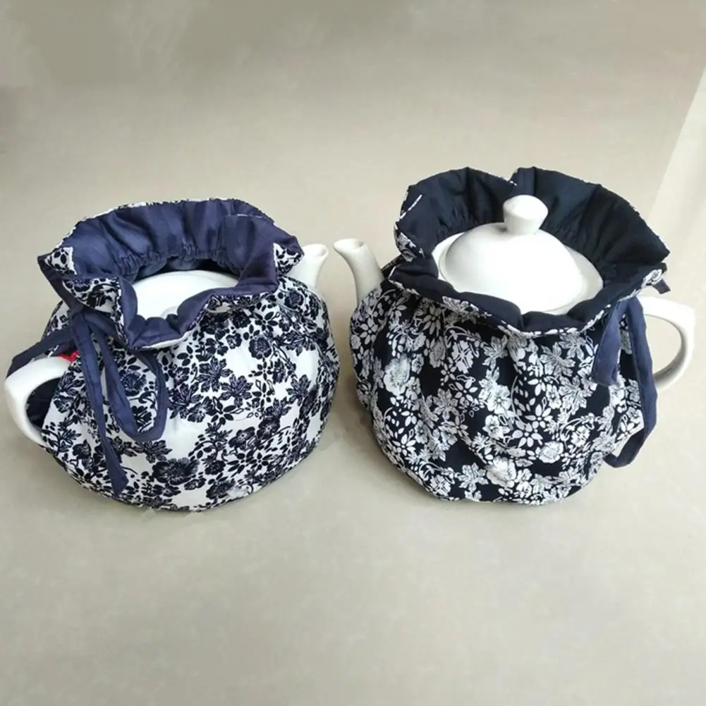 

Creative Flower Pattern Teapot Cover Beautiful Eye-catching Cotton Teapot Holder Sleeve for Home