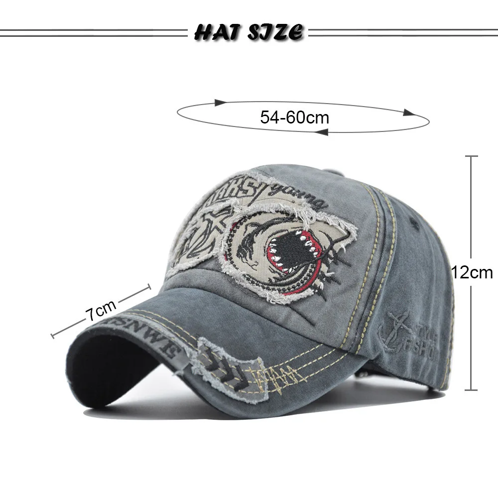

Shark Baseball Embroideredhat Man Bone Solid Animal Cartoon Golf Women Running Sport Stretch Cap