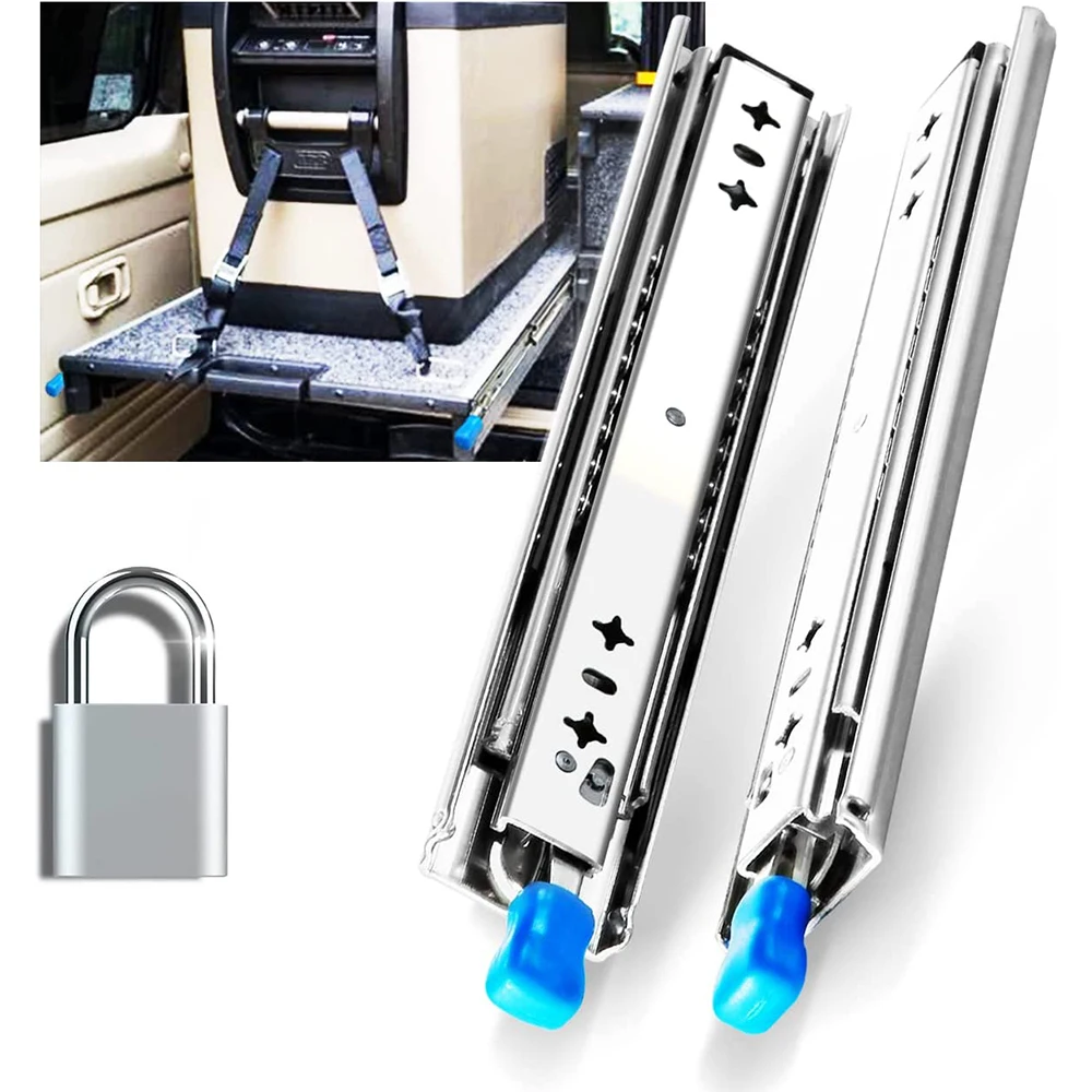 Tri-fold Full Extension Heavy Duty Slides With Locking Ball 