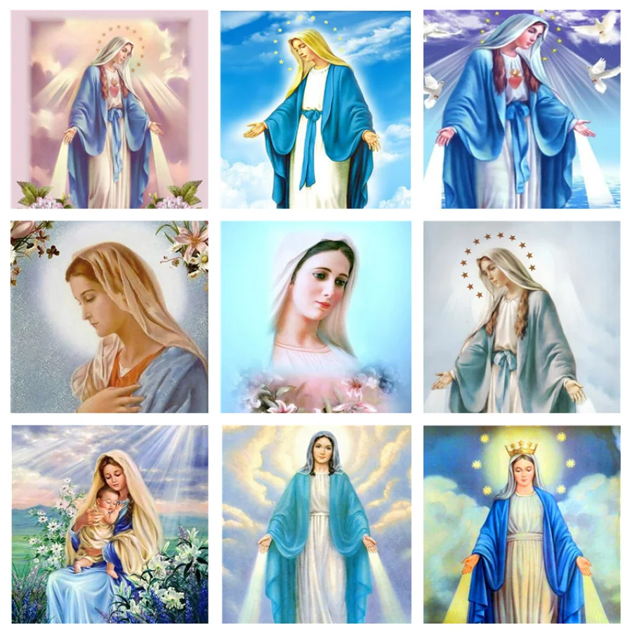 

5d AB drill Diamond Painting Virgin Mary Diamond Embroidery Cross Stitch Religion Pictures Of Rhinestones Mosaic Craft Kit