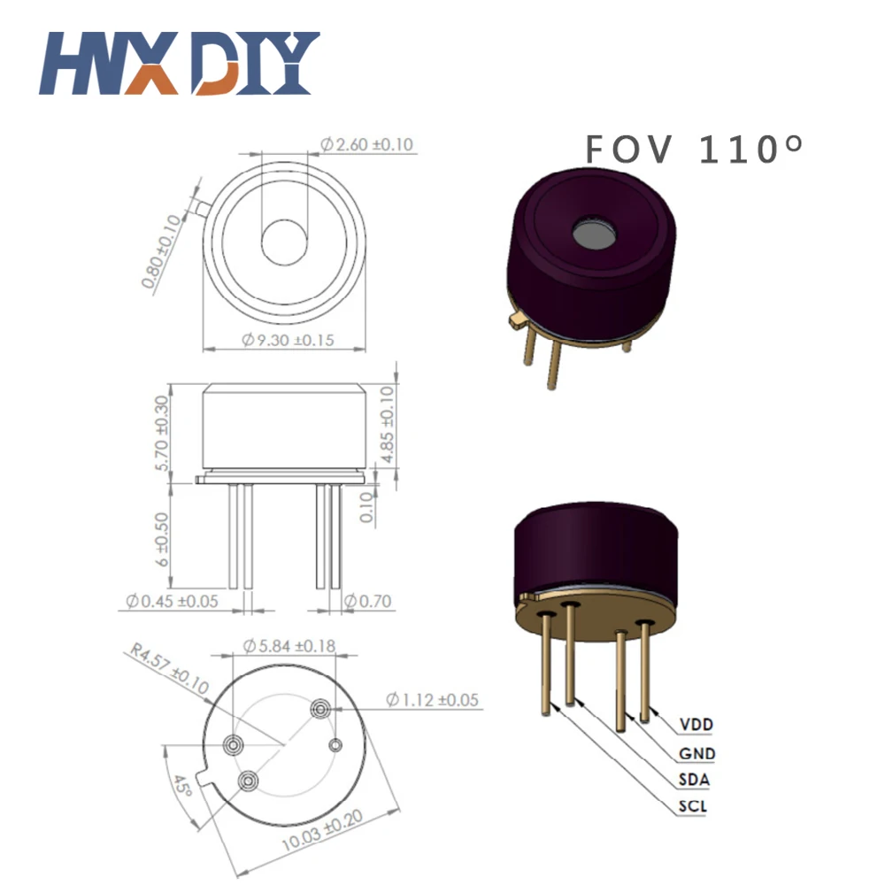 MLX90640 IR 32*24 инфракрасное измерение температуры точка матричный сенсор модуль