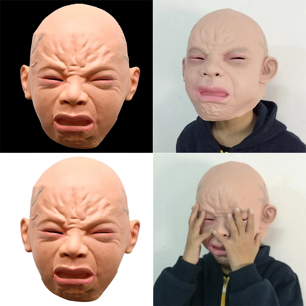 Новая латексная Маскарадная маска Cry Baby на всю голову для Хэллоуина