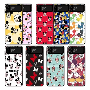 Cute Mickey and Minnie Mobilephone Case For Samsung Galaxy ZFlip3 Z Flip3 5G Flip ZFlip Hard PC Black Black