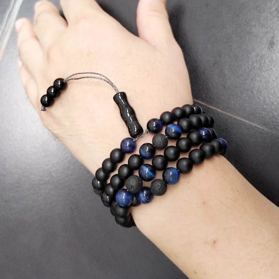Молитвенные бусины Tasbih 99 дюймов изготовлены из черной искусственной кожи