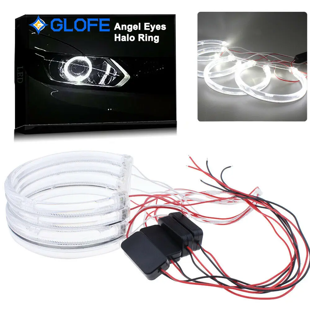 

4Pcs 6000K White Halo Ring Light Guide Led Angel Eyes For Bmw E36 E38 E39 E46 M3