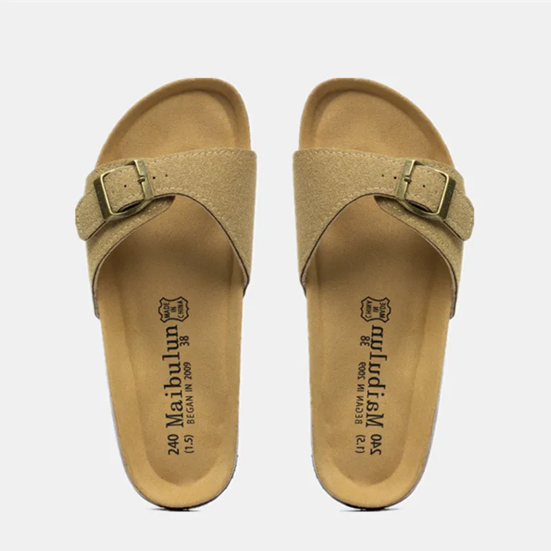 

New Summer Men Cork Slipper Non-slip Casual Women Outside Slide Shoes Zapatos De Hombre