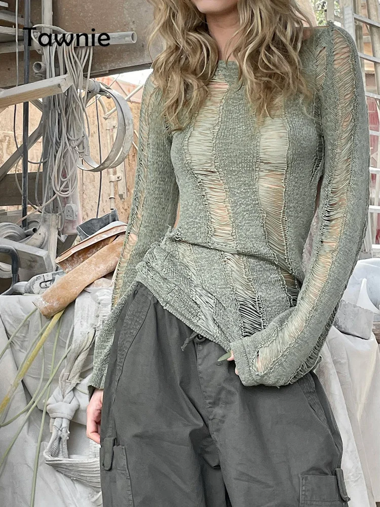 

long sleeve T-shirt, tassel knit, bare back, add, sexy, Party Club, leisure, beach, summer, 2022