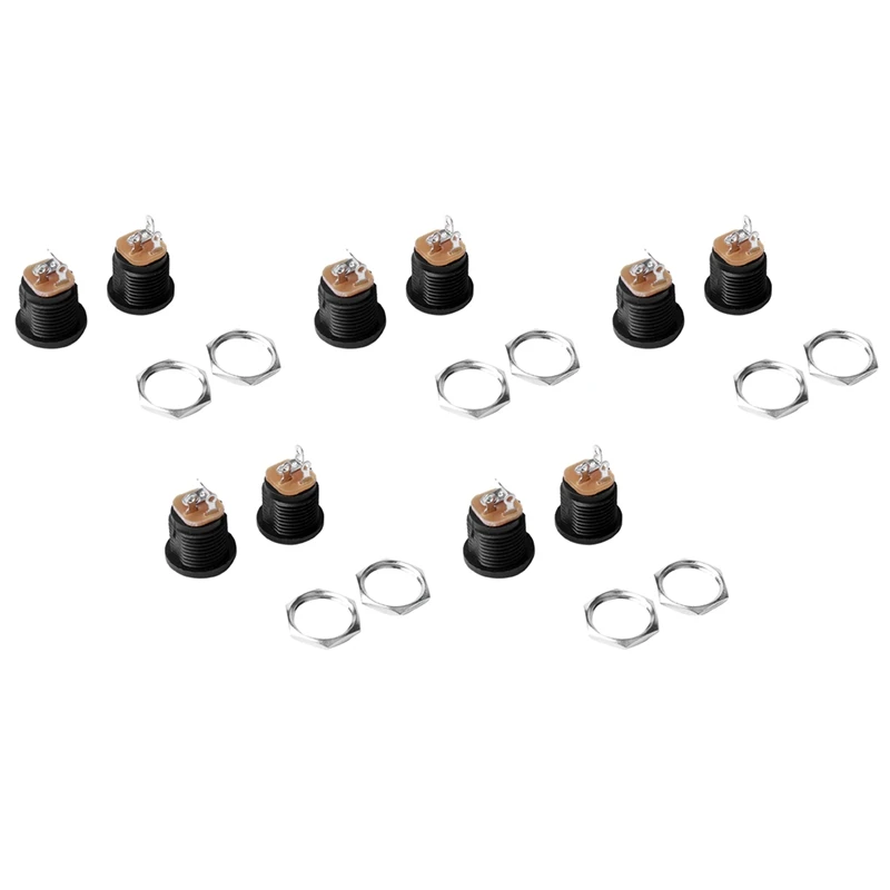 

50 Pcs Panel Mount 2.1X5.5Mm Power Jack DC Socket