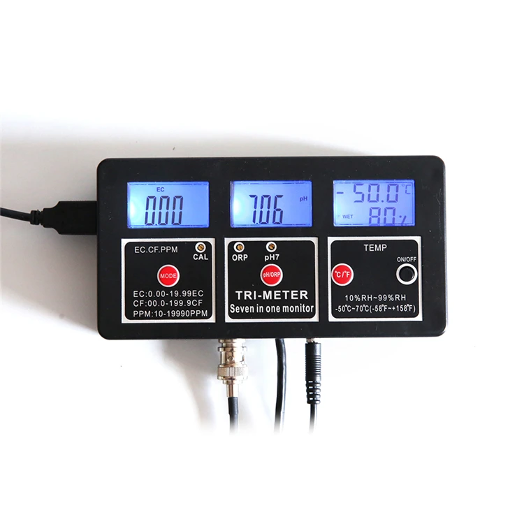 

ph meters 7 in 1 ORP/ PH/ RH /EC /CF/ TDS /TEMP meter