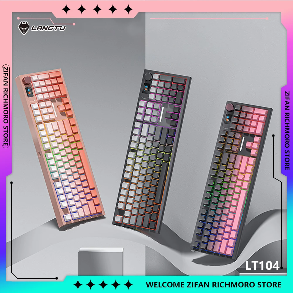 LangTu LT104 трехрежимная RGB-подсветка с градиентной боковой гравировкой механическая