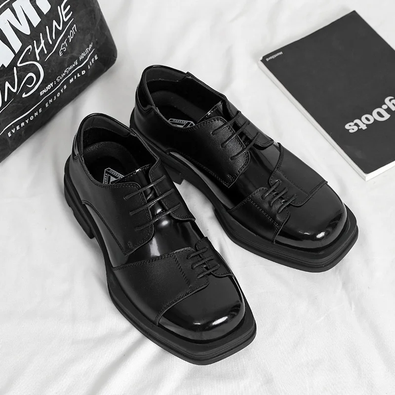 

Men's Low-top Casual Leather Shoes Thick-soled Heightened Formal Leather Shoes Men's 2023 New Heightened All-match Men's Shoes