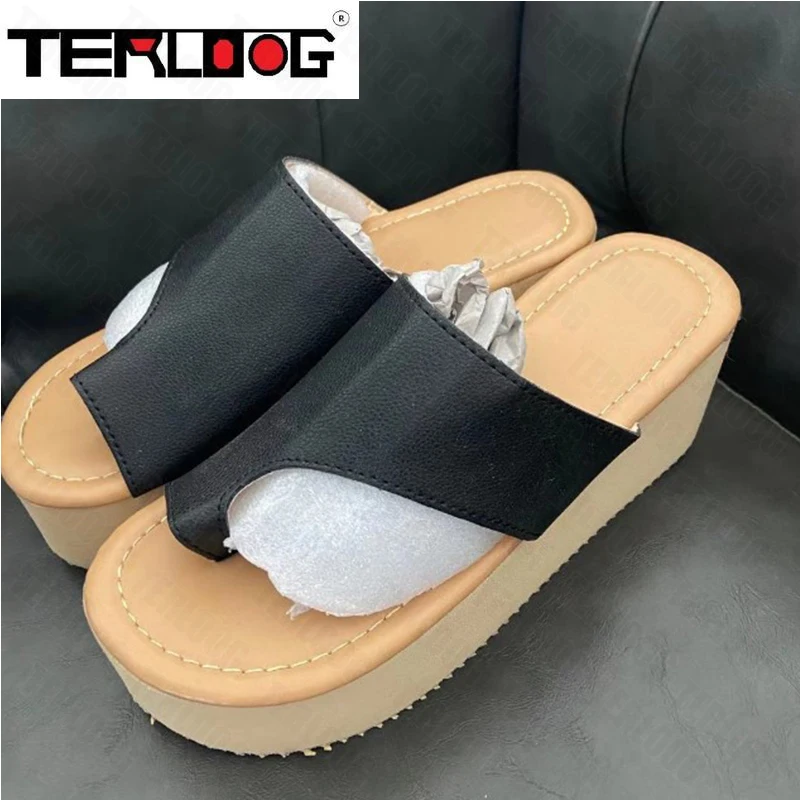 

2022 Summer Slippers New Women Flip Flops Wedges Rome Sandals Open Toe Platform Slingback Shallow Home Shoes Mujer Slides Pumps