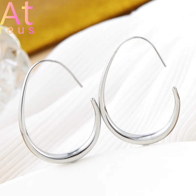 

Geometric Hollow Out Egg Style Hoop Earrings for Women Easter Day Jewelry Silver Plated Stud Earrings Punk Men's Fashion Jewelry