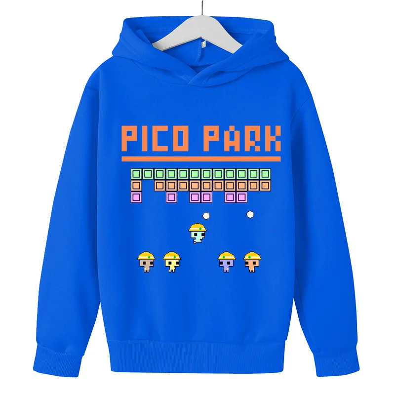 

3-12y Comic Video Game Pico-park Boy Hoodie Sweatshirt Top Children Autumn Thin Hooded Jacket Kids Oversized Cartoon Costume