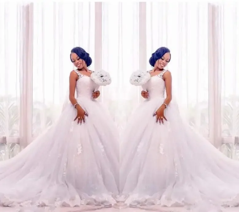 Белое свадебное платье в африканском стиле для черных девочек по