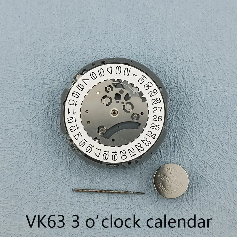 

Quartz Chronograph Watch Wrist Movement High Accuracy Replacement For VK SERIES VK63 3 O'Clock Position Watch Single Calendar
