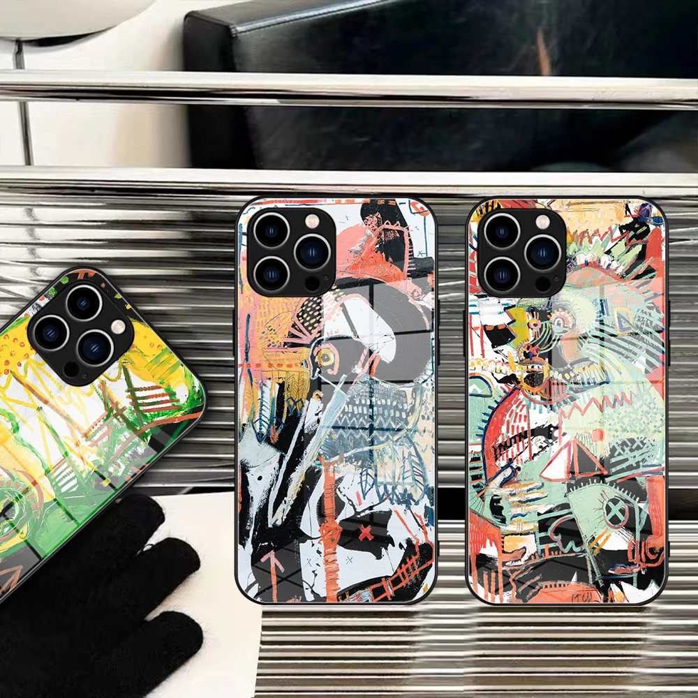 

For Iphone 14 Daniel McClendon Abstract Art Phone Case Glass for IPhone 13 14 12 11Pro XR XS MAX 14 Plus SE Pro Glass Covers