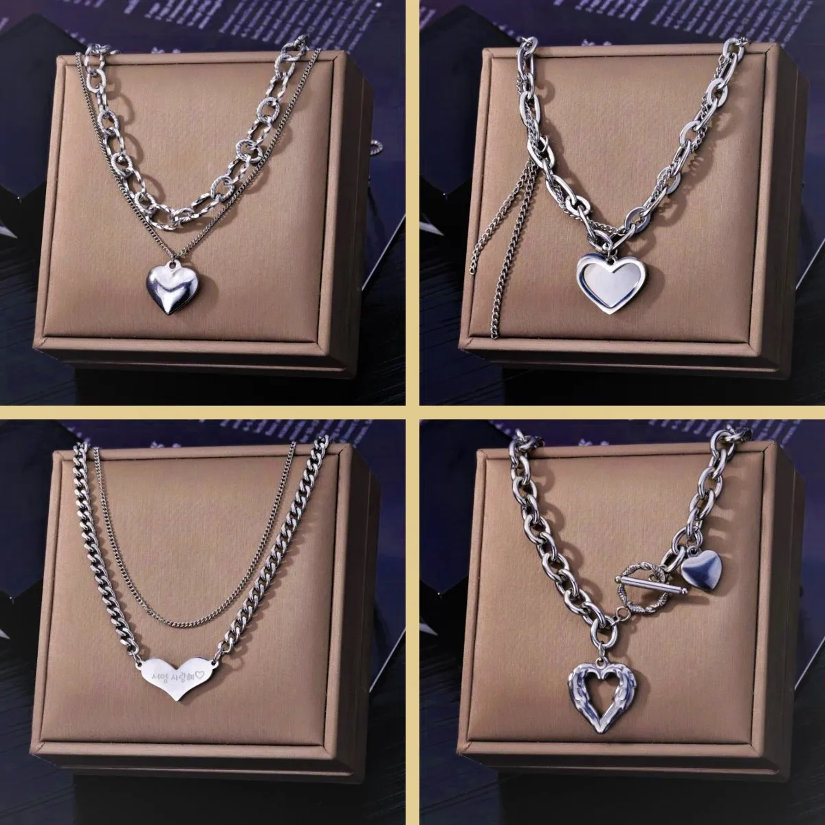 

Stainless Steel Geometric Square Necklaces For Men Multilayer Necklace For Silver Color Punk Hip Hop Party Jewelry Wholesale