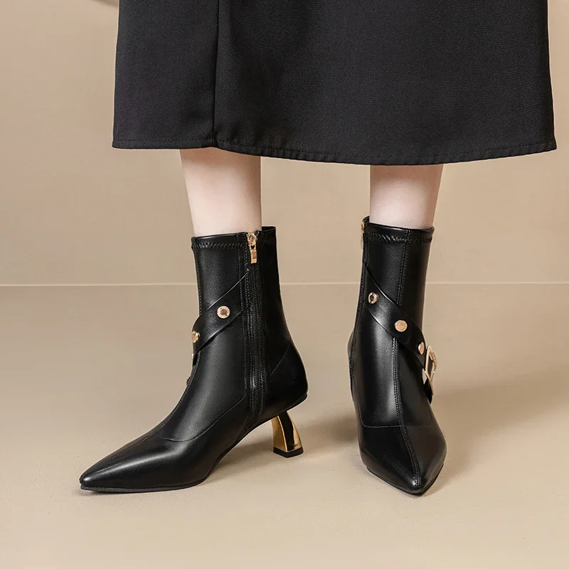 Европейские и американские модные женские ботинки короткие сапоги на высоком