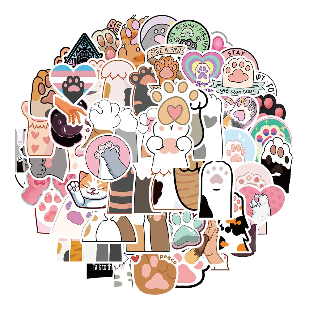 

10/30/50PCS Cartoon New Cute Cat Claw Personalized Graffiti Creative Sticker LaptopMobile Guitar Car Waterproof StickerWholesale