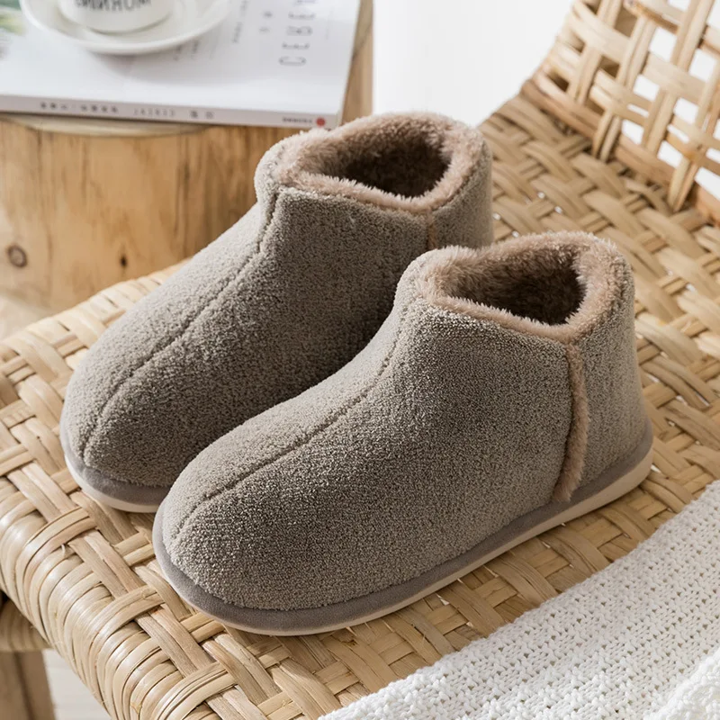 Warm Plush Winter Shoes Women Men Indoor Slippers Anti-slip Soft Fur Lovers Home Floor Cotton Slipper Female House Shoes