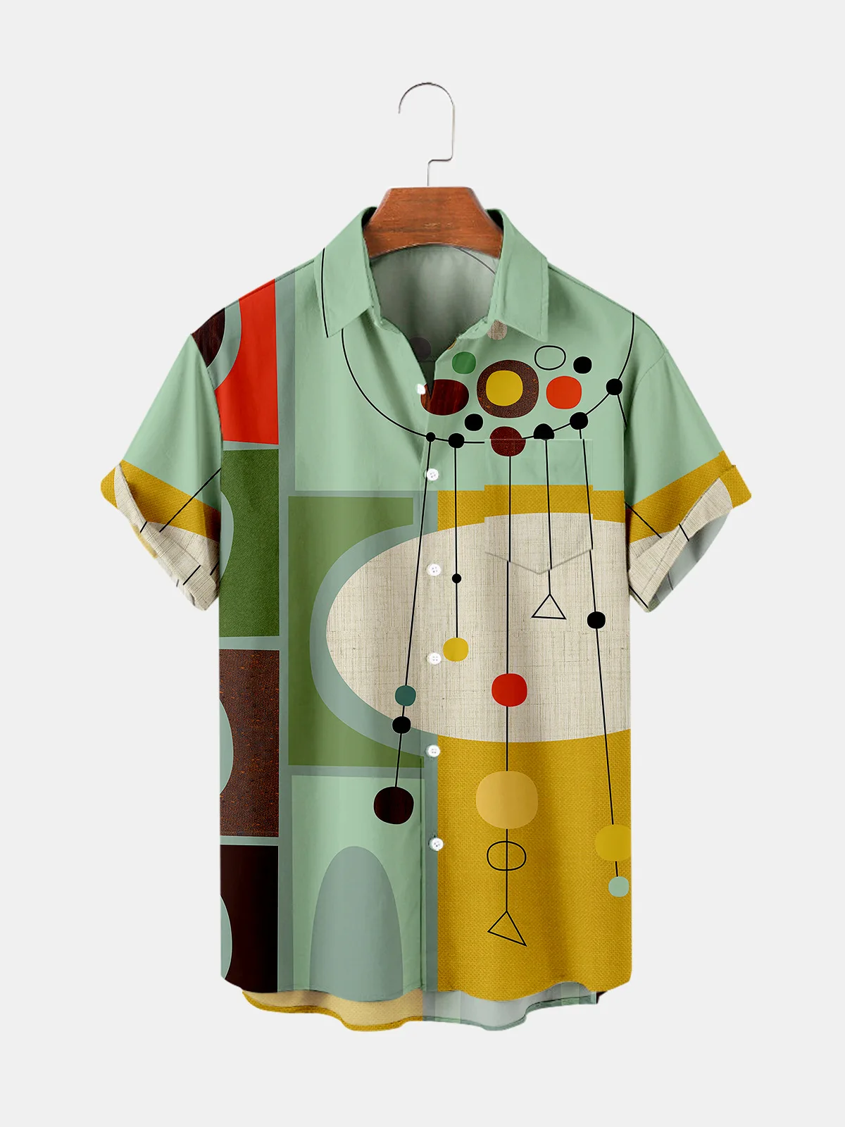 

2022 Summer Short Sleeve Creative Pattern 3 Digital Printed Shirt Men's Top