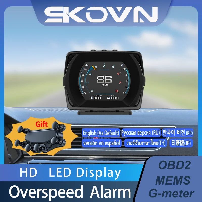 

New OBD2 MEMS HUD Gauge Car Head Up Display Multi-Function Dashboard Auto Display Coolant / Oil Temp. Fuel Consumption Oil Level