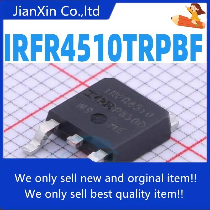 

10pcs orginal new IRFR4510TRPBF FR4510 N-channel field effect tube 100V 63A SMD TO252