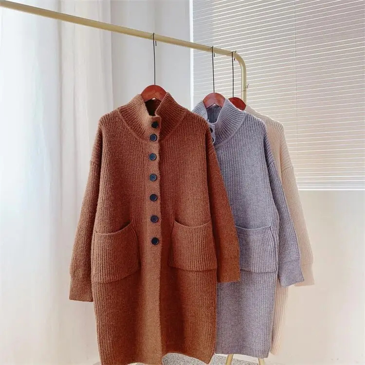 

2023 Autumn And Winter Woman's Dongdaemun Wonbao Needle Lazy Sweater Jacket