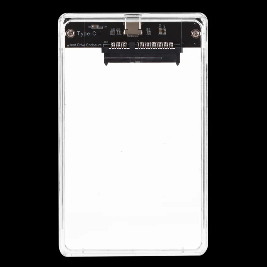 Прозрачный внешний корпус для жесткого диска USB 3 1 на SATA портативный 3. 0 Type-C дюйма