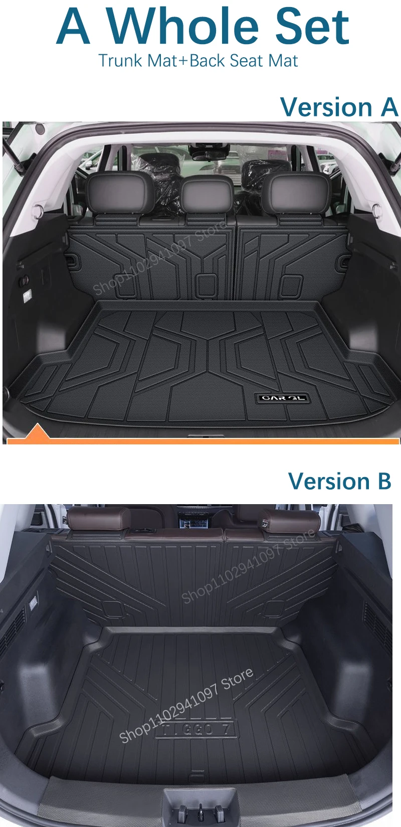 

Коврики в багажник автомобиля для Ebro S700 Chery Tiggo 7 Pro Max Tenet T7 2024 ~ 2027 TPE Коврики для хранения багажника Чехлы на заднее сиденье Аксессуары