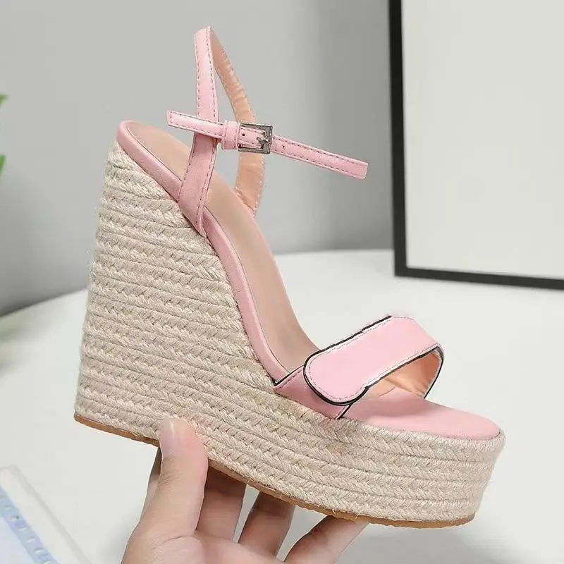

Summer new luxury design women's Sandal High heeled sandal Fisherman shoes Roman style back empty heeled sandal