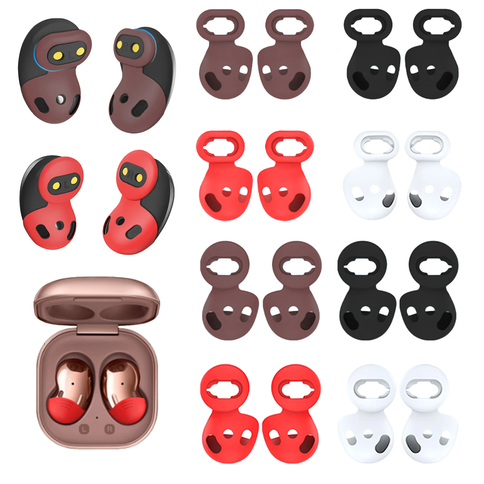 

4 пары силиконовых чехлов для наушников SamsungGalaxy Live Ear Cap s In-ear, предотвращают утечку звука, не скользят для наушников, наушники с синими зубами