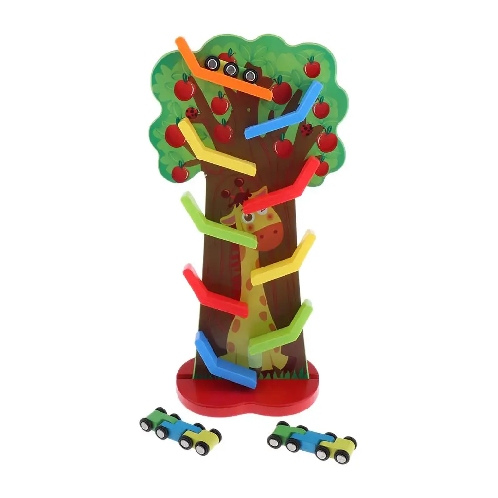 

Деревянная рампа для автомобиля, гоночная рампа, гоночная рампа с 3 мини-автомобилями, набор игрушек для автомобилей