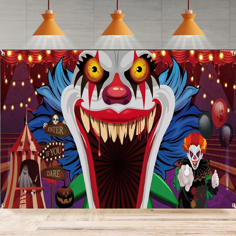 Фон для фотосъемки клоун баннер гаражных ворот Хэллоуин украшения вечерние фон