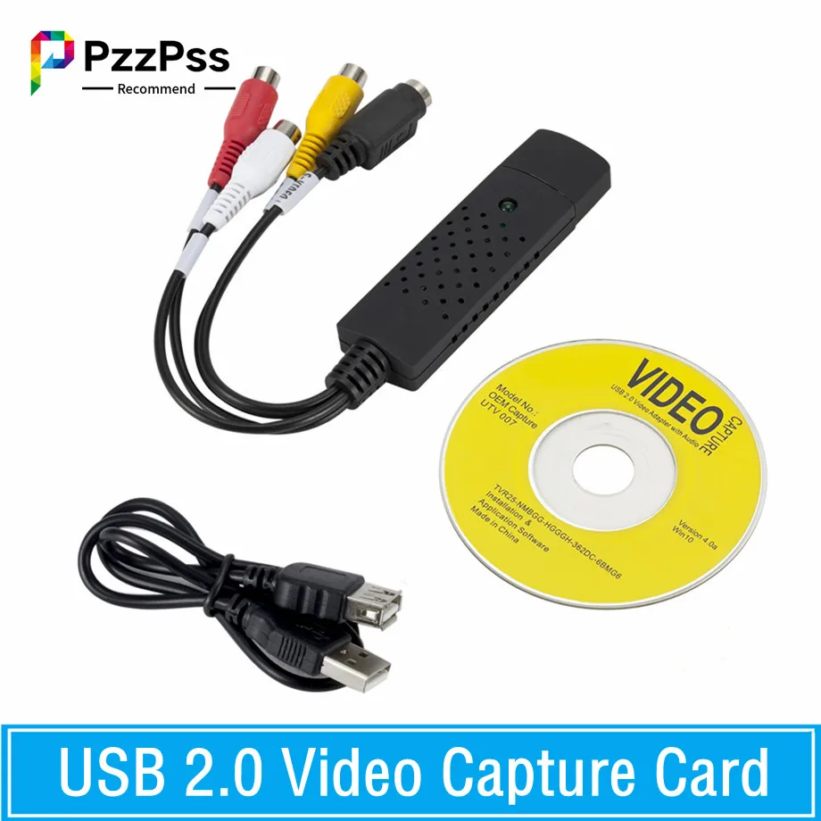 

USB 2.0 конвертер VHS в DVD конвертирует Аналоговое видео в цифровой формат аудио видео DVD VHS карта записи качественный адаптер для ПК