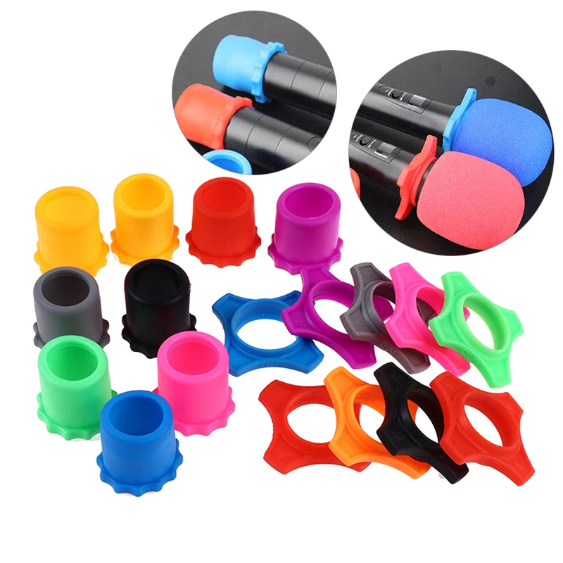 

Replacement Drop Resistance Circle Wired/wireless Microphone Soft Silicone Skidproof Case Mic Anti-slip Base Non-skid Ring KTV