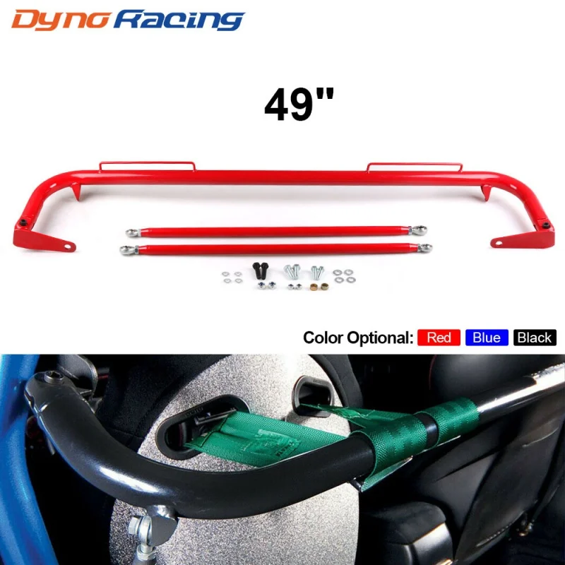 

49Inch Stainless Steel Racing Seat Belt Chassis Anti-Collision Wiring Harness Rod Kit The Guard Bar