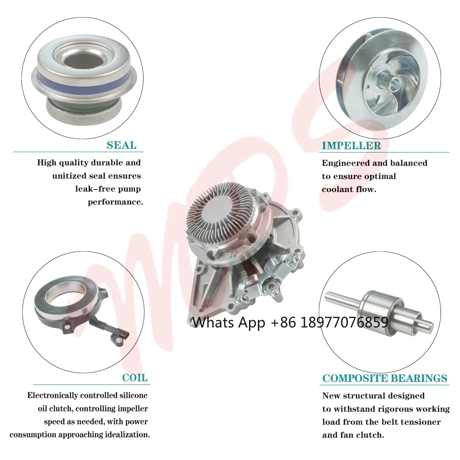 Truck Water Pump OE EA4722001601 4702000101 4702000201 4712000901 For Mercedes Benz OM471 LA Detroit DD13 DD15 DD16 Engine