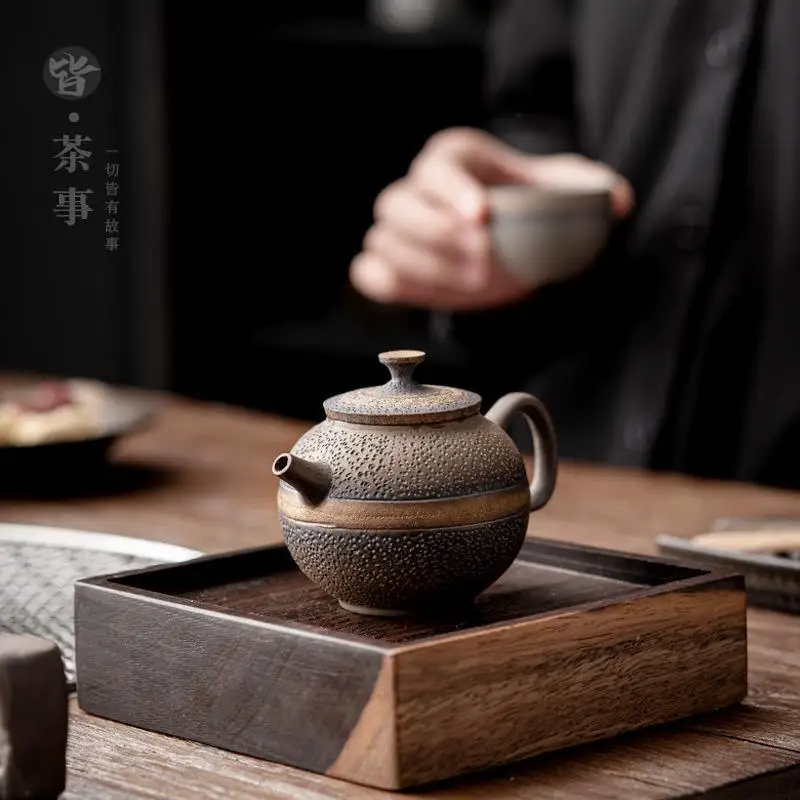 Japanese Style Ceramic Teapot Single Teapot Household Living Room Single with Strainer Teapot Kung Fu Tea Set Tea Making Device