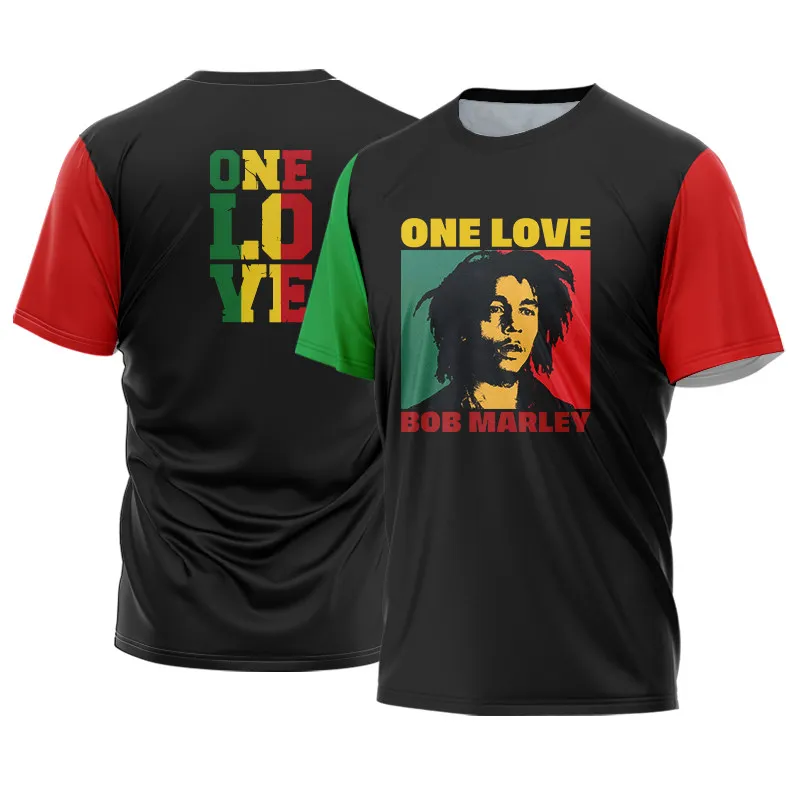 

Bob Marley Summer Short Sleeve Rock Punk 3D Print T-Shirt Casual Fashion Oversize Black Top Basketball Shirt 6xl
